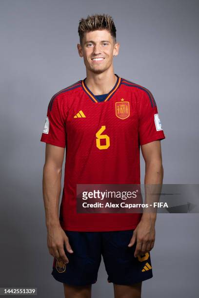 Marcos Llorente of Spain poses during the official FIFA World Cup Qatar 2022 portrait session on November 18, 2022 in Doha, Qatar.