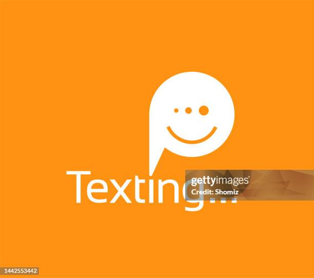 texting speech bubble - talk logo stock illustrations