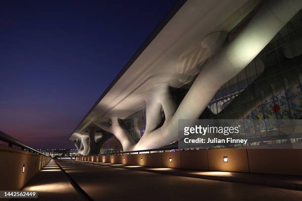 View of the media centre at Qatar Convention centre ahead of the FIFA World Cup Qatar 2022 at on November 18, 2022 in Doha, Qatar.