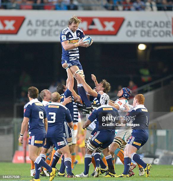 Andries Bekker of the Stormers during the Super Rugby match between DHL Stormers and Toyota Cheetahs from DHL Newlands on May 12, 2012 in Cape Town,...