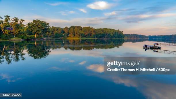 scenic view of lake against sky during sunset,united states,usa - york maine stock pictures, royalty-free photos & images