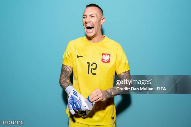 Lukasz Skorupski of Poland poses during the official FIFA World Cup Qatar 2022 portrait session on November 18, 2022 in Doha, Qatar.
