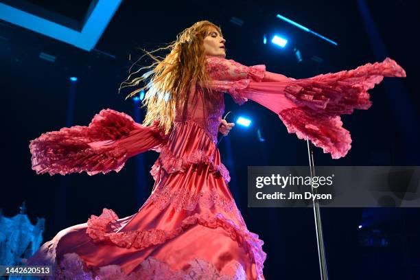 Florence Welch of Florence + The Machine performs on stage at The O2 Arena during the Dance Fever tour on November 18, 2022 in London, England.