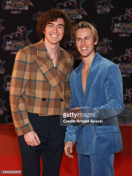 Dorian Lauduique and César de Rummel from band Ofenbach attends the 24th NRJ Music Awards at Palais des Festivals on November 18, 2022 in Cannes,...