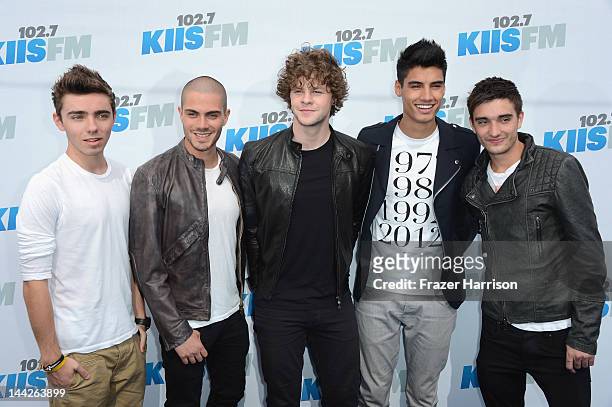 Nathan Sykes, Max George, Jay McGuiness, Siva Kaneswaran and Tom Parker of The Wanted arrive at 102.7 KIIS FM's Wango Tango at The Home Depot Center...