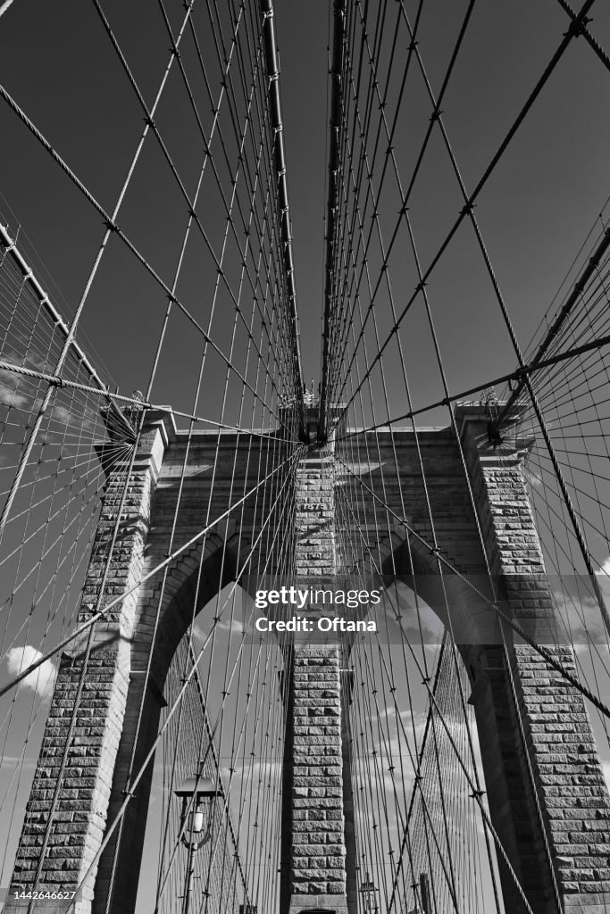 The lines of the Brooklyn Bridge