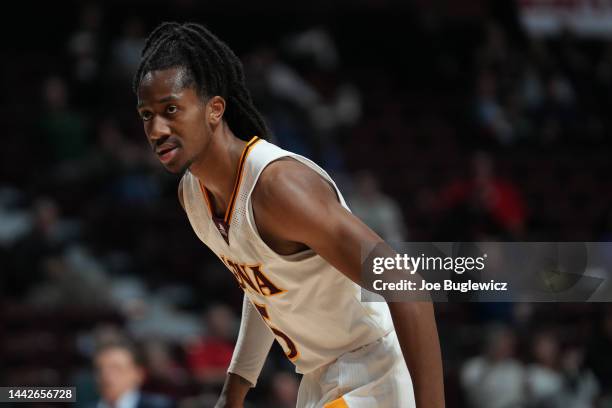 Daniss Jenkins of the Iona Gaels plays against the Vermont University Catamounts during the second half of a Naismith Memorial Basketball Hall of...