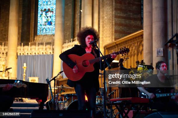 Karima Francis performs on stage at St. Mary's Church during the last day of The Great Escape Festival on May 12, 2012 in Brighton, United Kingdom.