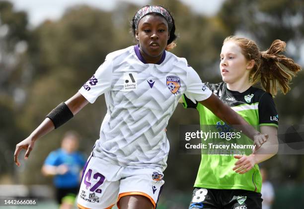 Gabriella Coleman of Perth Glory during the round 1 A-League Women's match between Canberra United and Perth Glory at McKellar Park, on November 19...
