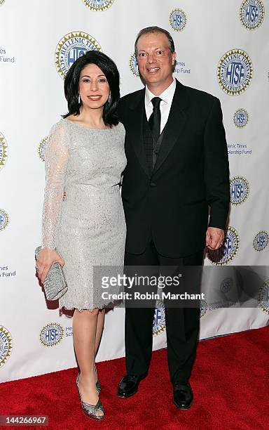 News Anchor Alexis Christoforous and husband attend The Hellenic Times Scholarship Fund Gala at The New York Marriott Marquis on May 12, 2012 in New...