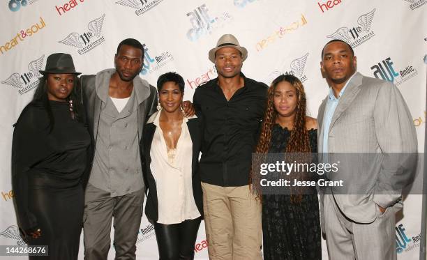 Amberr Washington, Leon, Terri J. Vaughn, Karon Riley, Tee Ashira-Hobson and Victor Hobson attend the "Soul Ties" Screening at the Charles Aidikoff...