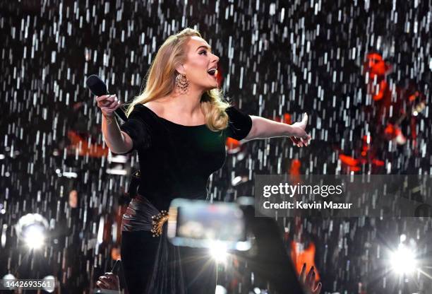 Adele performs onstage during the "Weekends with Adele" Residency Opening at The Colosseum at Caesars Palace on November 18, 2022 in Las Vegas,...