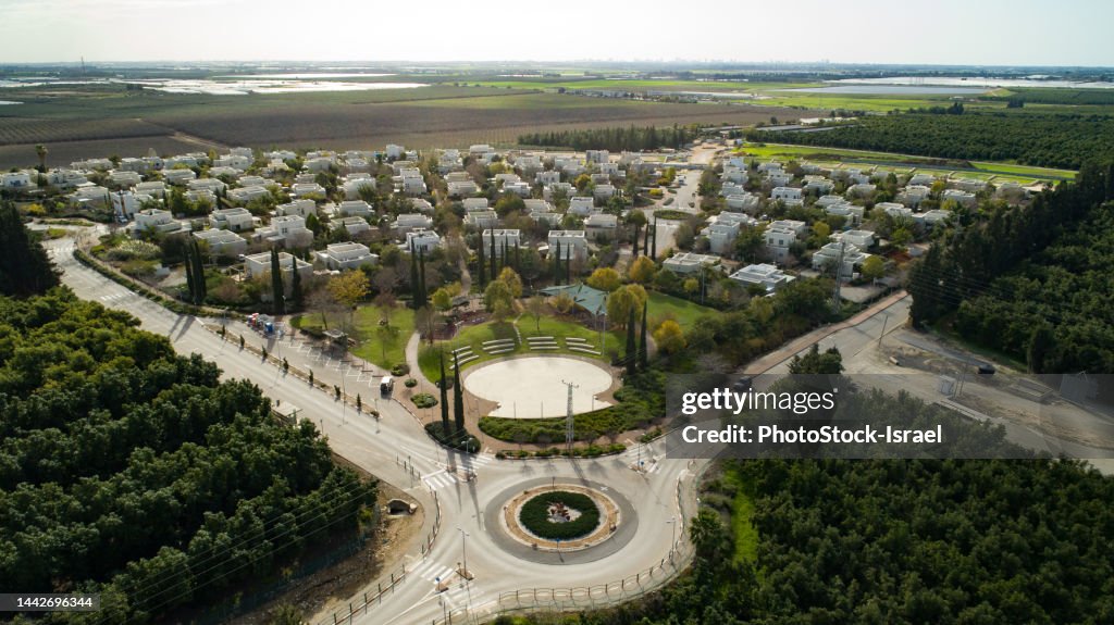 Aerial view of a Rural village in Israel