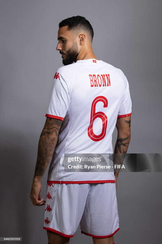 Dylan Bronn of Tunisia poses during the official FIFA World Cup Qatar ...