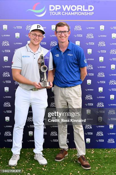 Scott Bennett, Head of Marketing and Communications EDGA and Rasmus Lia of Sweden and David Williams poses with the trophy and after winning the G4D...
