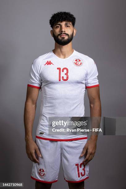 Ferjani Sassi of Tunisia poses during the official FIFA World Cup Qatar 2022 portrait session on November 18, 2022 in Doha, Qatar.