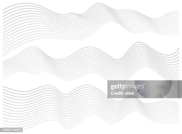 stockillustraties, clipart, cartoons en iconen met abstract wavy lines - grijswaarden