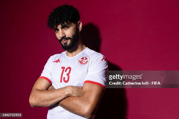 Ferjani Sassi of Tunisia poses during the official FIFA World Cup Qatar 2022 portrait session on November 18, 2022 in Doha, Qatar.