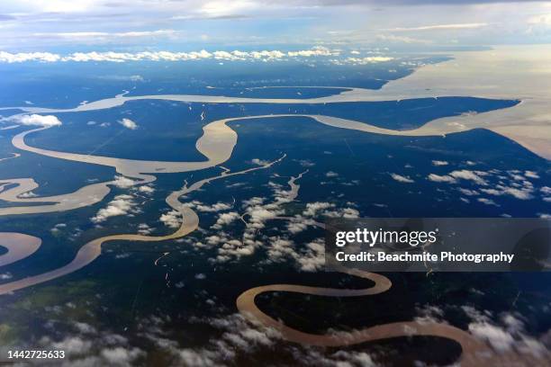 rivers and streams from the air in sarawak, malaysia - sarawak state stock pictures, royalty-free photos & images