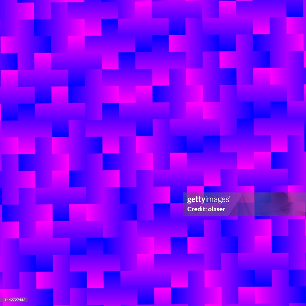 Large plus shapes, blue purple