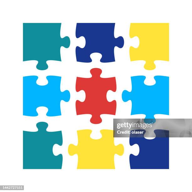 illustrazioni stock, clip art, cartoni animati e icone di tendenza di puzzle incompleto - tessera-di-puzzle