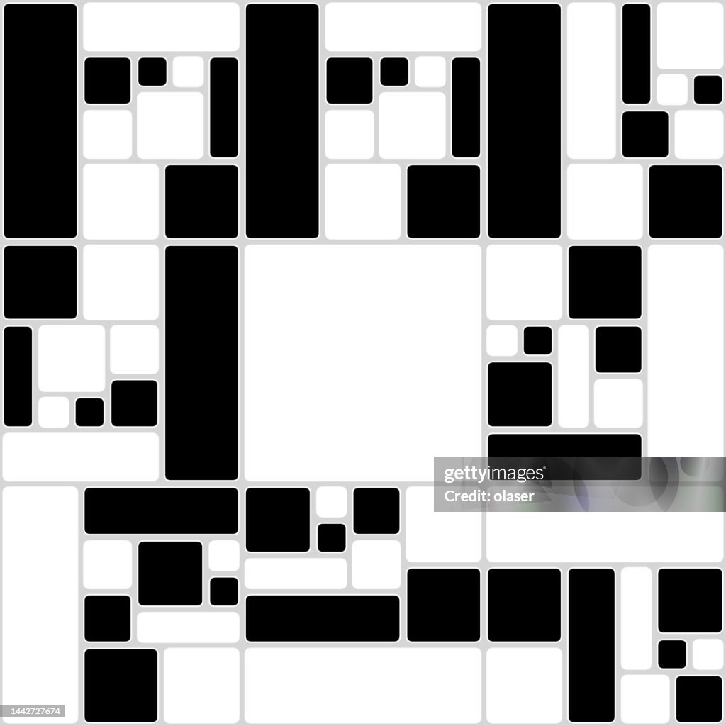 Faint Rectangle Patterns Fractal Pattern Of Black And White Rectangles High-Res Vector Graphic ...