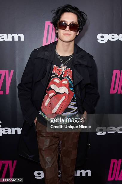 Cole Chase Hudson, known professionally as Huddy attends Tana Mongeau's Dizzy Red Wine launch party on November 18, 2022 in Los Angeles, California.