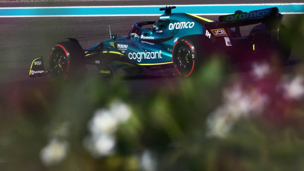 F1 Grand Prix of Abu Dhabi - Final PracticeABU DHABI, UNITED ARAB EMIRATES - NOVEMBER 19: Lance Stroll of Canada driving the (18) Aston Martin AMR22 Mercedes on track during final practice ahead of the F1 Grand Prix of Abu Dhabi at Yas Marina Circuit on November 19, 2022 in Abu Dhabi, United Arab Emirates. Formula 1