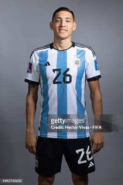 Nahuel Molina of Argentina poses during the official FIFA World Cup Qatar 2022 portrait session on November 19, 2022 in Doha, Qatar.