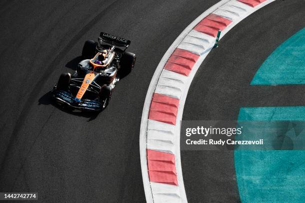 Daniel Ricciardo of Australia driving the McLaren MCL36 Mercedes on track during final practice ahead of the F1 Grand Prix of Abu Dhabi at Yas Marina...