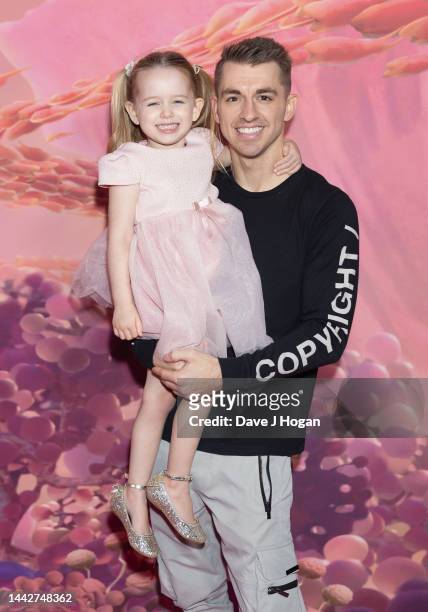 Max Whitlock, Leah Hickton and Daughter Willow Whitlock attend the Family Gala Screening of Disney's "Strange World" at Picturehouse Central on...