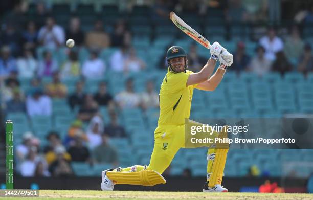 Mitchell Marsh of Australia bats during Game 2 of the One Day International series between Australia and England at Sydney Cricket Ground on November...