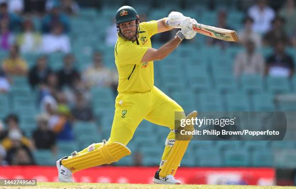 Mitchell Marsh of Australia bats during Game 2 of the One Day International series between Australia and England at Sydney Cricket Ground on November...