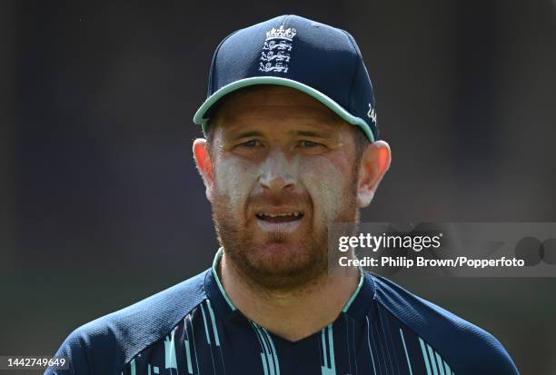 Liam Dawson of England looks on during Game 2 of the One Day International series between Australia and England at Sydney Cricket Ground on November...