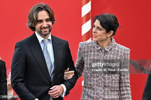 Dimitri Rassam and Charlotte Casiraghi attend the Monaco National Day on November 19, 2022 in Monte-Carlo, Monaco.