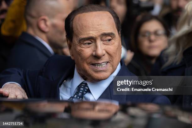 Senator and President of Forza Italia Silvio Berlusconi attends the inauguration of the new headquarters of the Lombardy regional coordination of...