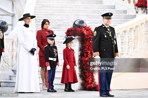 Princess Charlene of Monaco, Princess Stephanie of Monaco, Prince Jacques of Monaco, Princess Gabriella of Monaco and Prince Albert II of Monaco...