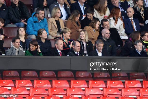 Clare Balding, Broadcaster and Ellen White, Former England player looks on from the stands during the Women's Rugby League World Cup Final match...