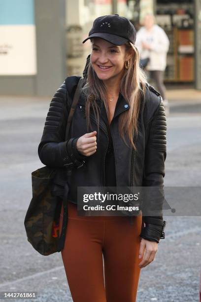 Helen Skelton heading to Strictly Come Dancing rehearsals at Tower Ballroom in Blackpool on November 19, 2022 in Blackpool, England.