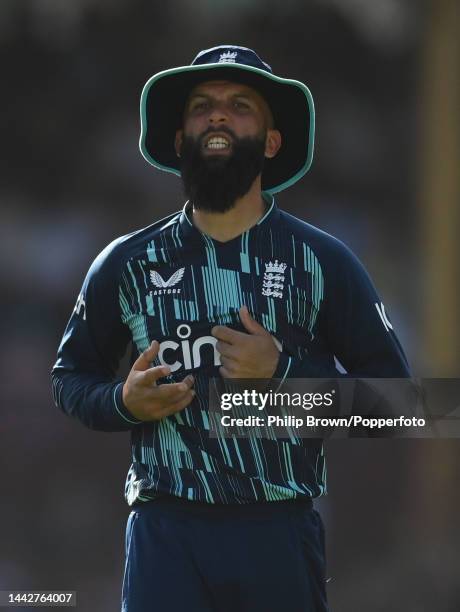 Moeen Ali of England during Game 2 of the One Day International series between Australia and England at Sydney Cricket Ground on November 19, 2022 in...