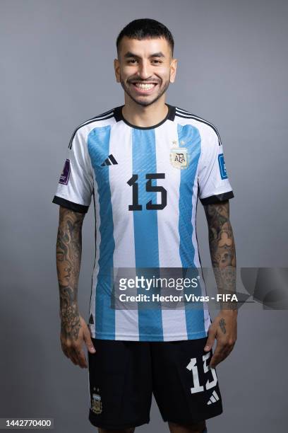 Angel Correa of Argentina poses during the official FIFA World Cup Qatar 2022 portrait session on November 19, 2022 in Doha, Qatar.
