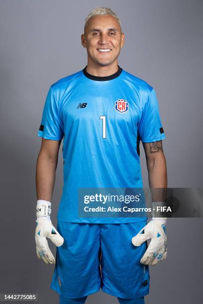 Keylor Navas of Costa Rica poses during the official FIFA World Cup Qatar 2022 portrait session on November 19, 2022 in Doha, Qatar.
