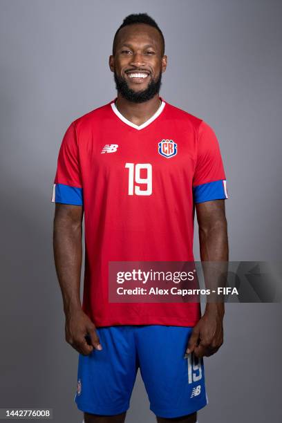 Kendall Waston of Costa Rica poses during the official FIFA World Cup Qatar 2022 portrait session on November 19, 2022 in Doha, Qatar.