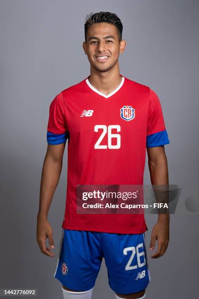 Alvaro Zamora of Costa Rica poses during the official FIFA World Cup Qatar 2022 portrait session on November 19, 2022 in Doha, Qatar.