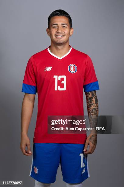 Gerson Torres of Costa Rica poses during the official FIFA World Cup Qatar 2022 portrait session on November 19, 2022 in Doha, Qatar.