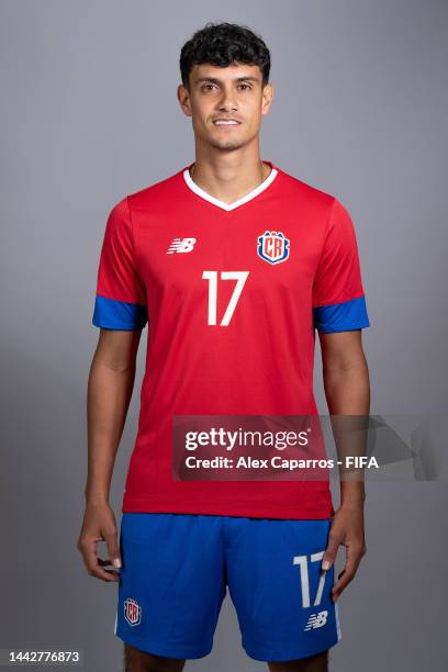 Yeltsin Tejeda of Costa Rica poses during the official FIFA World Cup Qatar 2022 portrait session on November 19, 2022 in Doha, Qatar.