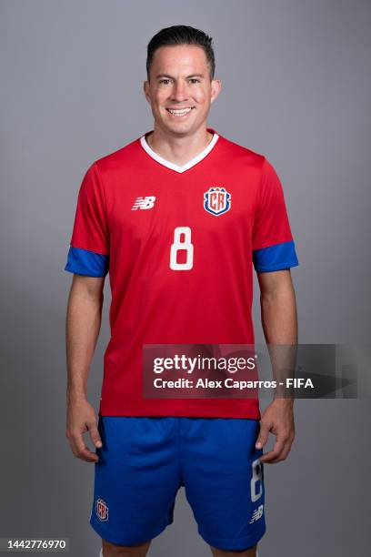 Bryan Oviedo of Costa Rica poses during the official FIFA World Cup Qatar 2022 portrait session on November 19, 2022 in Doha, Qatar.