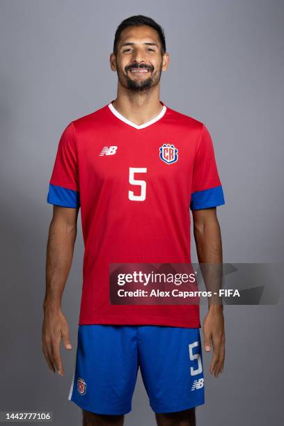 Celso Borges of Costa Rica poses during the official FIFA World Cup Qatar 2022 portrait session on November 19, 2022 in Doha, Qatar.