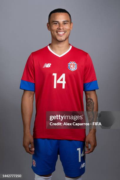 Youstin Salas of Costa Rica poses during the official FIFA World Cup Qatar 2022 portrait session on November 19, 2022 in Doha, Qatar.