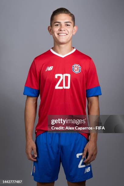 Brandon Aguilera of Costa Rica poses during the official FIFA World Cup Qatar 2022 portrait session on November 19, 2022 in Doha, Qatar.